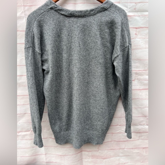 Madewell size S relaxed gray v-neck merino wool blend cardigan sweater - Picture 3 of 5